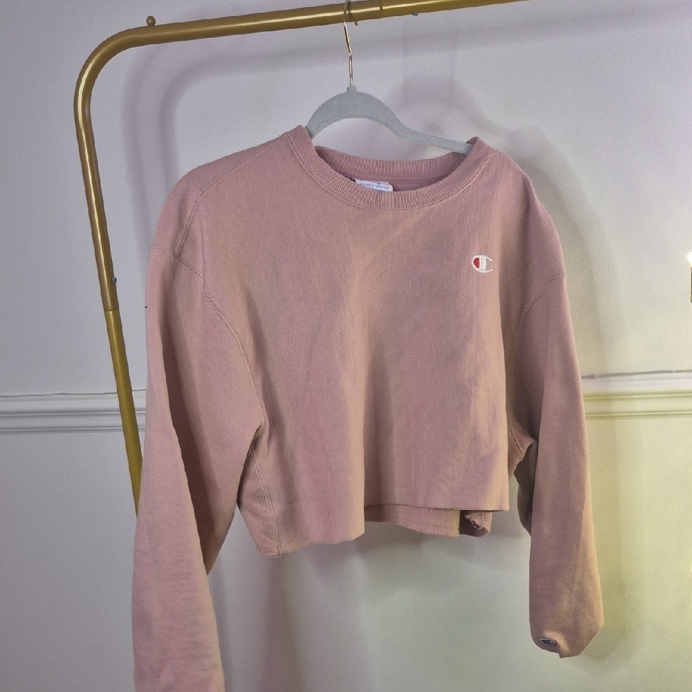 Champion Pink Cropped Sweatshirt